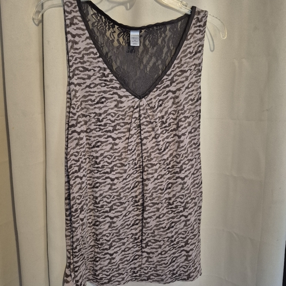 Jennifer Lopez Tops - Jennifer Lopez Zebra Print Lace Tank Top